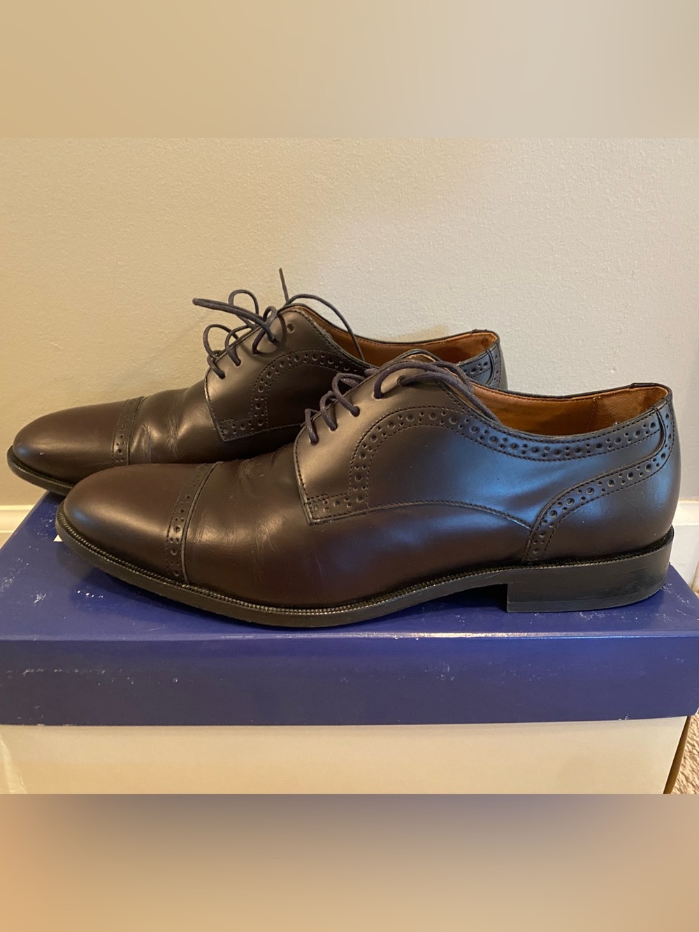 Johnston & Murphy Men's Cap-Toe Oxford shoe Dark Brown 10